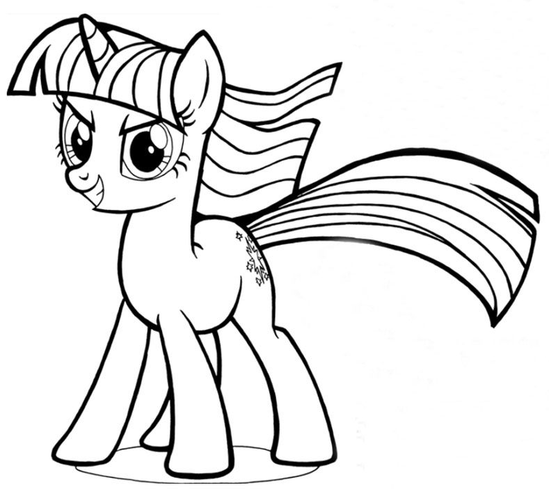 Online coloring book: Twilight Sparkle smiles at us coloring page